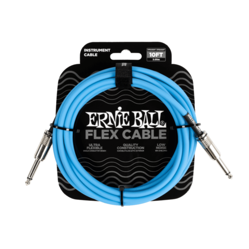 Ernie Ball Flex Cable Straight/Straight 10ft Blue