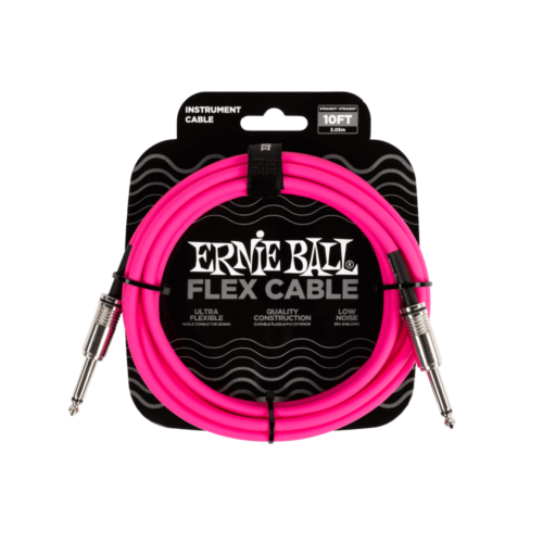 Ernie Ball Flex Cable Straight/Straight 10ft Pink