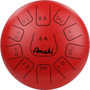 Amahi 8" Steel Tongue Drum, Red