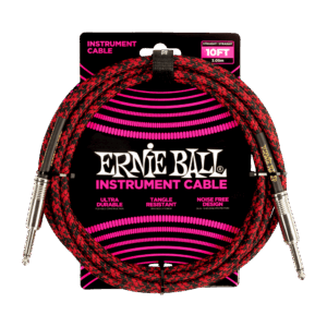 Ernie Ball 25ft Braided Cable Black/Red