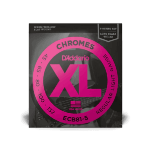 D'Addario ECB81-5 Chromes 5 String Bass Strings, 45-132, Long Scale
